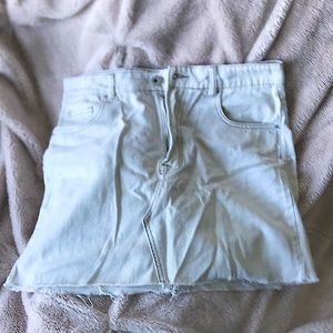 White Mini Jean Skirt